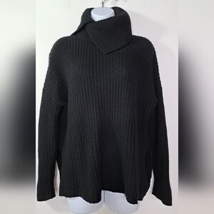 Revolve 27 Miles Malibu Asher Black Wool and Cashmere Turtleneck Sweater Size XS